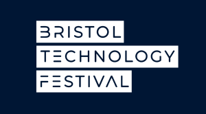 A dark blue logo saying the words Bristol Technology Festival