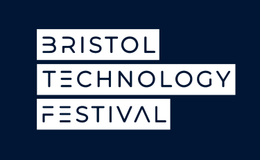 A dark blue logo saying the words Bristol Technology Festival